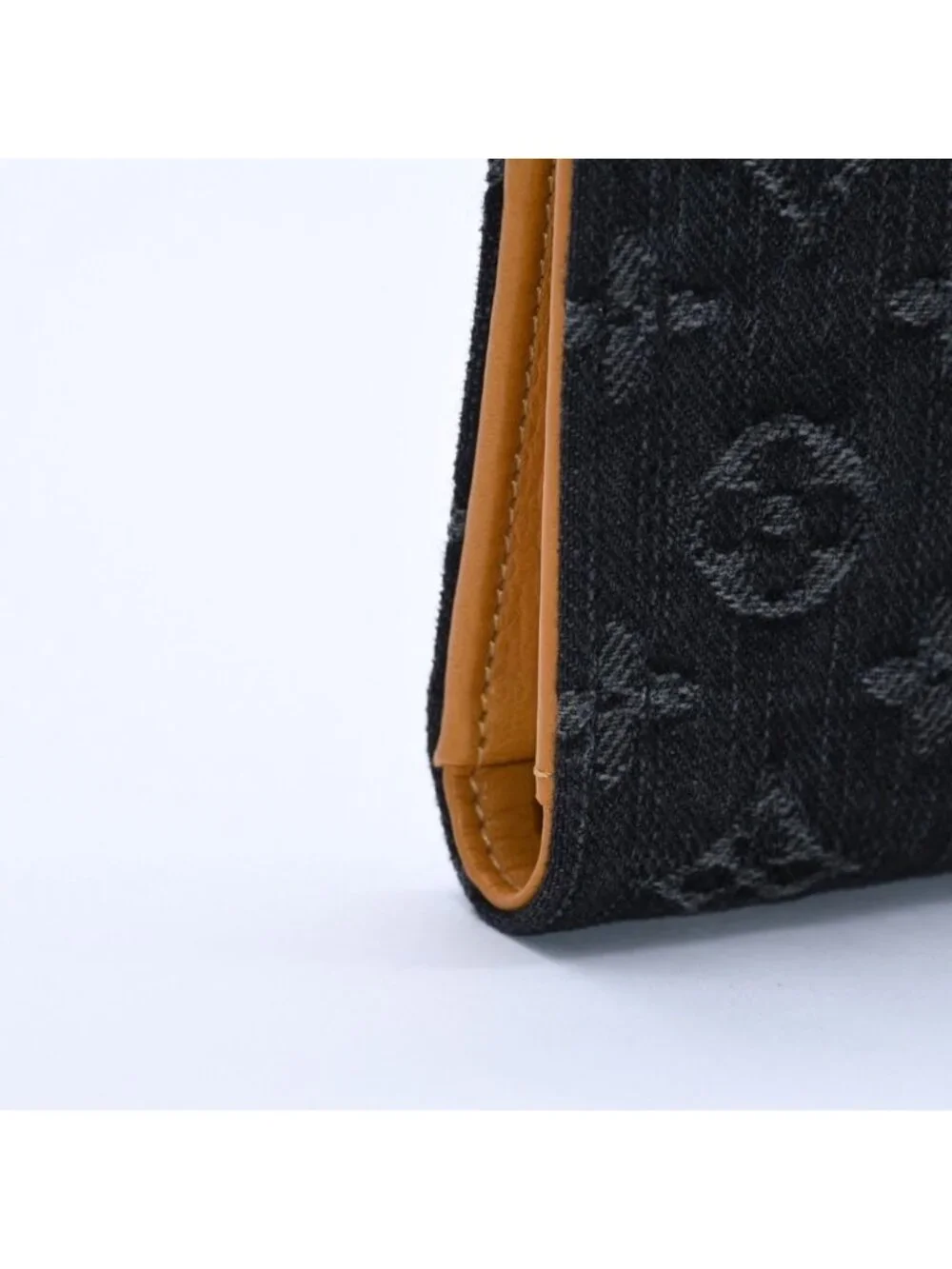 Louis Vuitton Monogram Denim Portefeuille Amelia Trifold Wallet Black Yellow